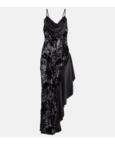 Rodarte Asymmetrical Bias Slip Dress - Black