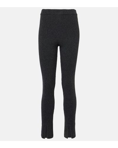 Magda Butrym Ribbed-knit Cashmere Slim Pants - Black