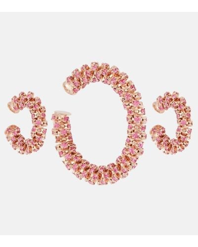 Magda Butrym Crystal-embellished Clip-on Earrings - Pink