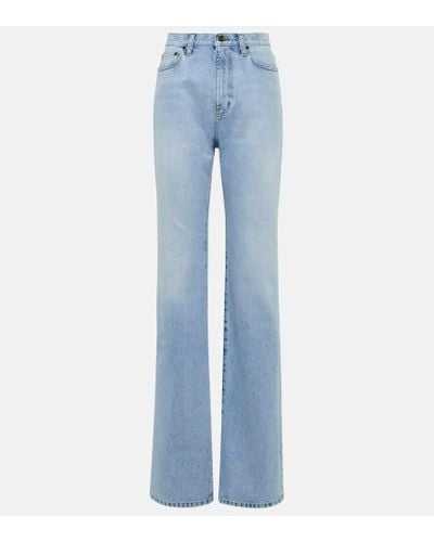 Saint Laurent High-Rise Straight Jeans - Blau