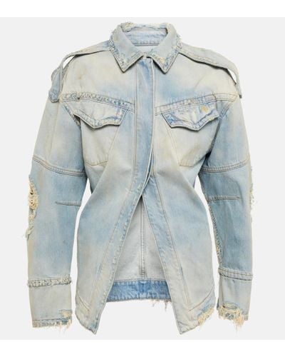The Attico Giacca di jeans distressed - Blu
