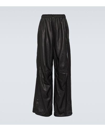 Balenciaga Pantalon en cuir - Noir