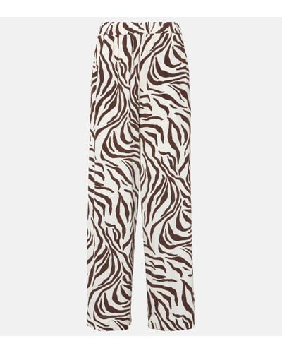 Max Mara Pantalon ample Rebus imprime - Blanc