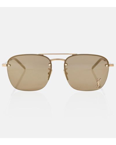 Saint Laurent Sl 309 M Aviator Sunglasses - Brown