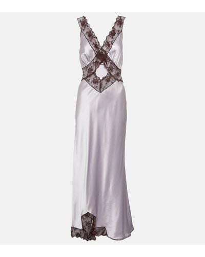 Sir. The Label Aries Lace-trimmed Cutout Silk Gown - Purple