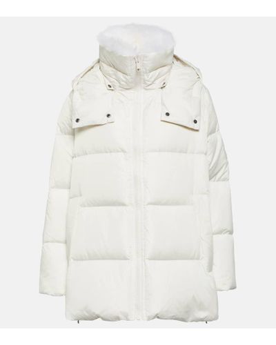 Yves Salomon Army Shearling-trimmed Down Coat - White