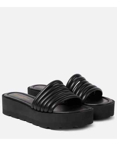 Gianvito Rossi Leather Platform Sandals - Black