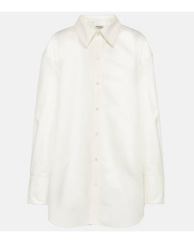 Saint Laurent Chemise oversize en coton - Blanc