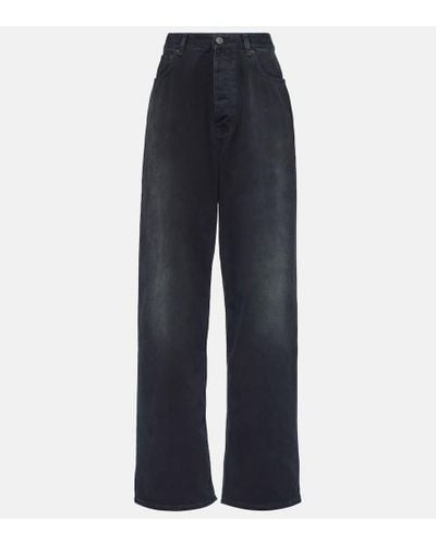Balenciaga Jeans a gamba larga e vita alta - Blu