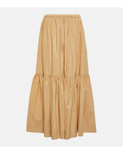 Ganni Cotton Poplin Maxi Skirt - Natural