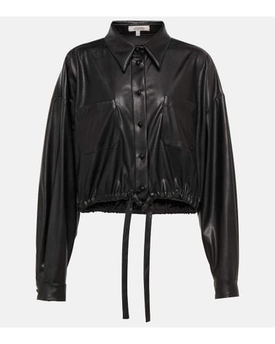 Dorothee Schumacher Sleek Comfort Faux Leather Shirt - Black