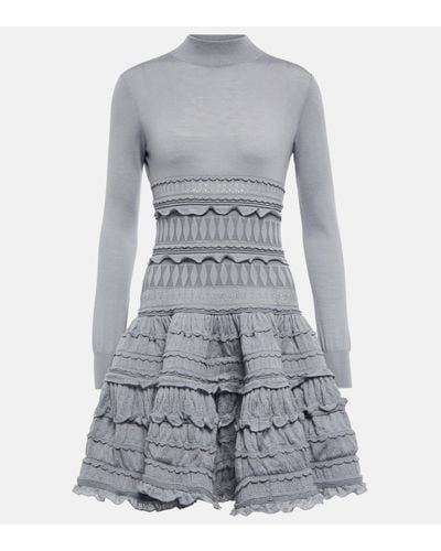 Alaïa Crinoline Virgin Wool Minidress - Grey