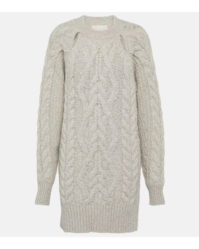 Isabel Marant Nazae Cable-knit Mini Sweater Dress - Gray