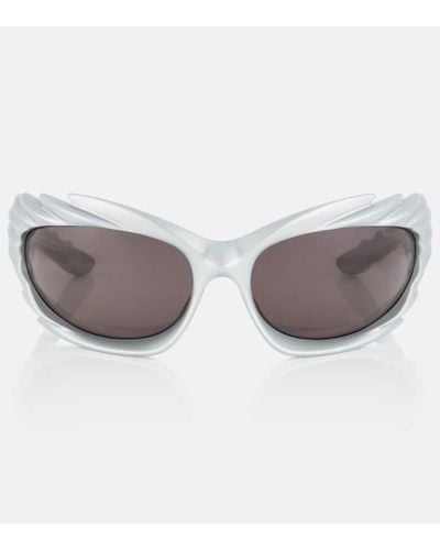 Balenciaga Ovale Sonnenbrille Spike - Grau