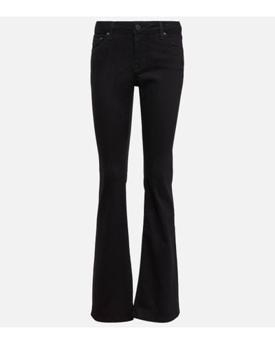 AG Jeans Low-rise Flared Jeans - Black