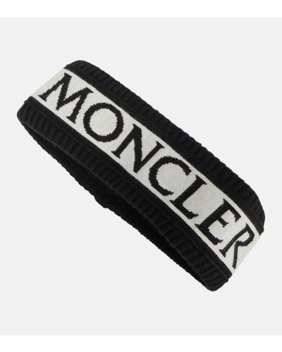 Moncler Logo Cotton And Wool Headband - Black