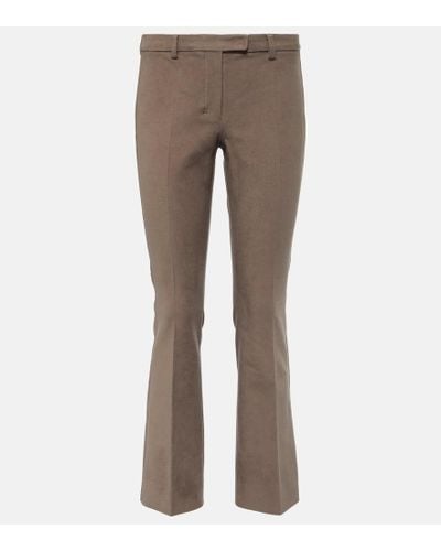 Max Mara Orvieto Cotton-blend Jersey Straight Pants - Gray