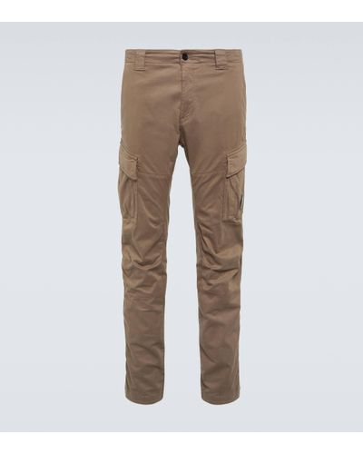 C.P. Company Lens Cotton Sateen Cargo Trousers - Natural