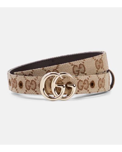 Gucci GG Marmont Canvas Belt - Natural