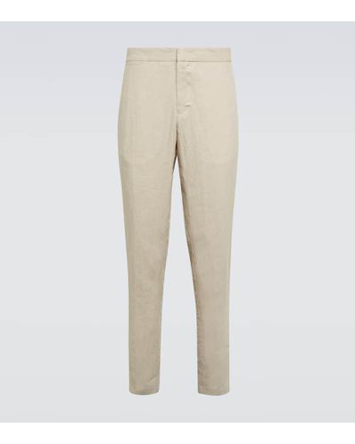 Orlebar Brown Pantaloni regular 007 Griffon in lino - Neutro