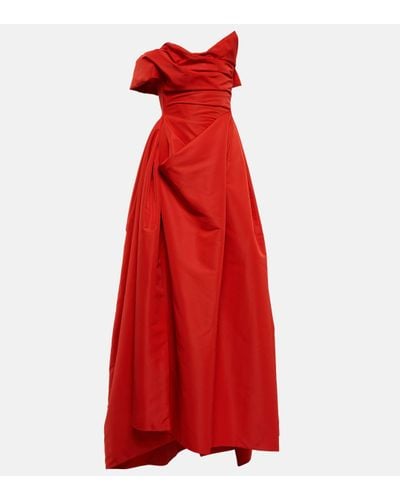 Vivienne Westwood Draped Off-shoulder Satin Gown - Red