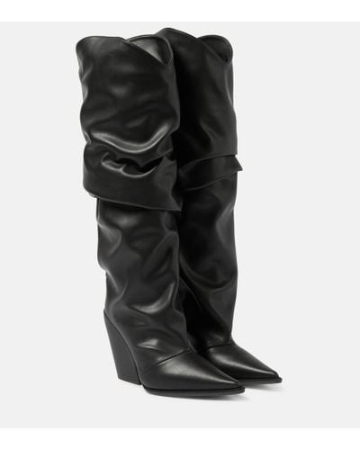 Alexandre Vauthier Faux Leather Knee-high Boots - Black