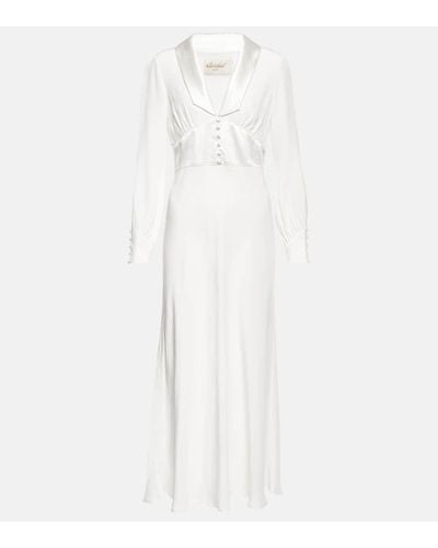 RIXO London Bridal Jodie Silk Midi Dress - White