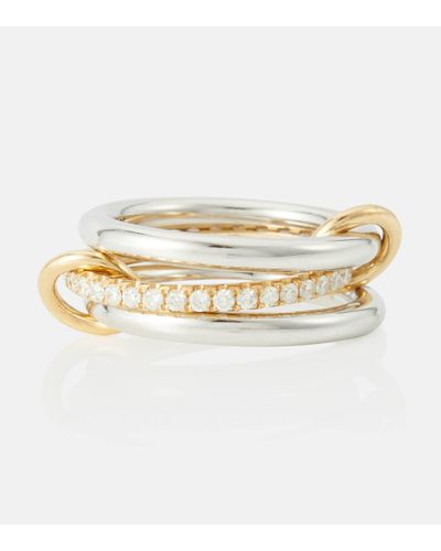 Spinelli Kilcollin Libra Sterling Silver And 18kt Gold Ring With Diamonds - Metallic
