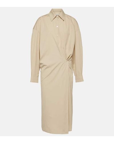 Lemaire Asymmetric Cotton And Silk Shirt Dress - Natural