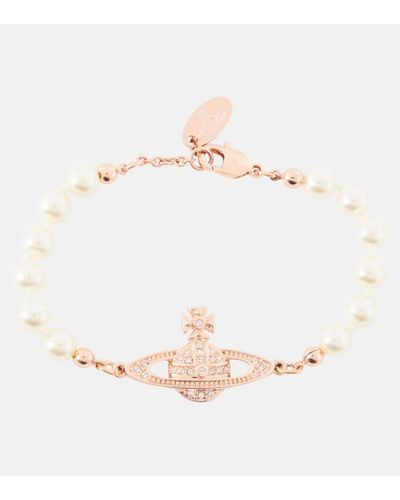 Vivienne Westwood Mini Bas Relief Orb Embellished Bracelet - White