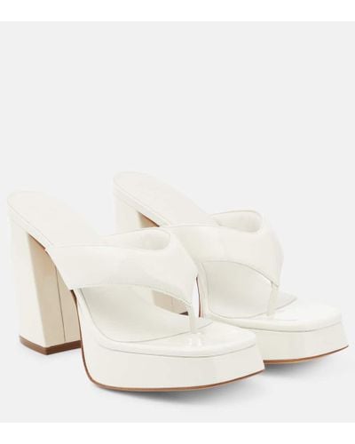 Gia Borghini Patent Leather Platform Sandals - White