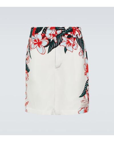 Valentino Shorts in seta con stampa - Bianco