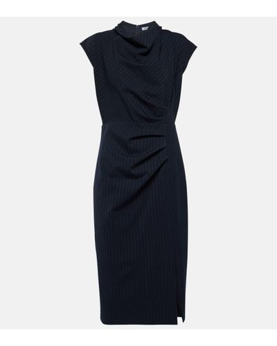 Veronica Beard Athene Pinstriped Midi Dress - Blue