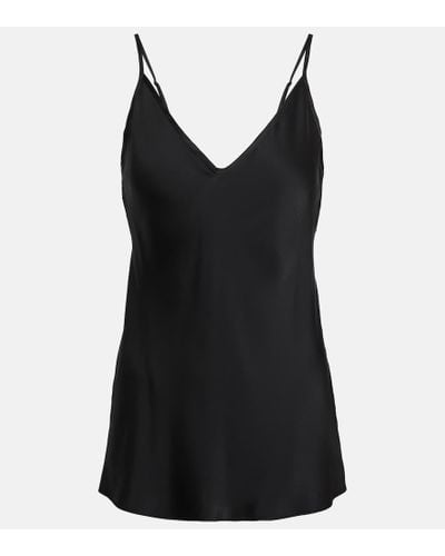 Max Mara Leisure Top Lucca aus Satin - Schwarz