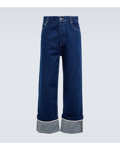 Nanushka Jasper Wide-leg Cotton Denim Jeans - Blue