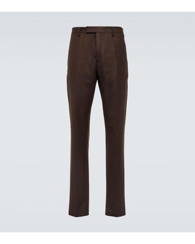 Berluti Pantaloni regular in lana - Marrone