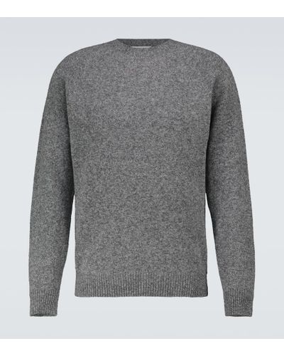 Sunspel Lambswool Crewneck Sweater - Gray