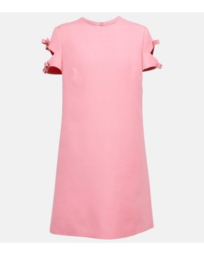 Valentino Crepe Couture Bow-embellished Minidress - Pink