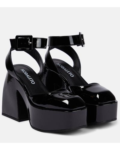 NODALETO Bulla Sofia Patent Leather Court Shoes - Black