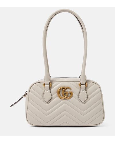 Gucci GG Marmont Small Leather Shoulder Bag - Natural
