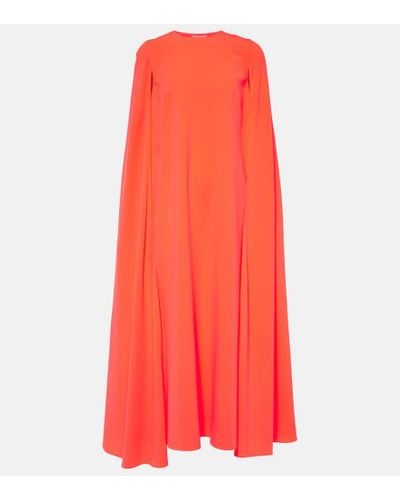 ROKSANDA Vestido midi Twiggy con capa - Rojo