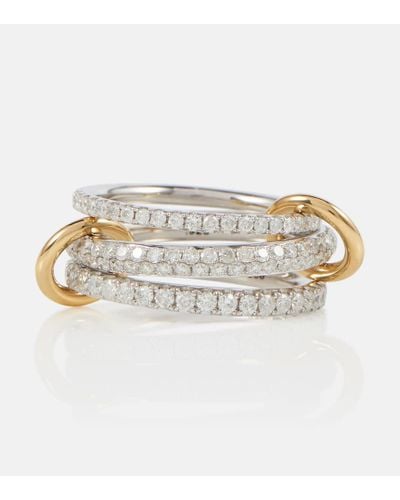 Spinelli Kilcollin Ring Nova aus Sterlingsilber und 18kt Gelbgold mit Diamanten - Weiß