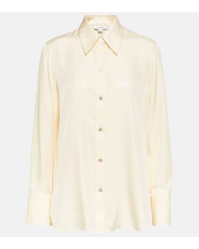 Vince Silk-blend Shirt - Natural