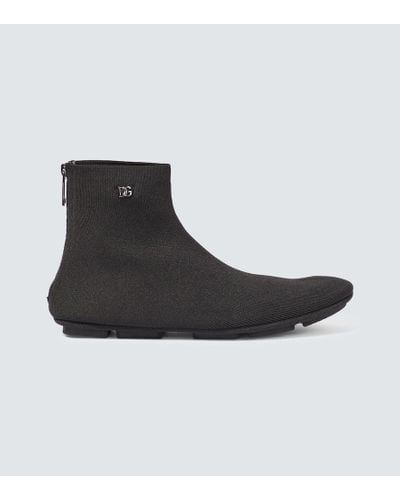 Dolce & Gabbana Botas calcetin con logo - Negro