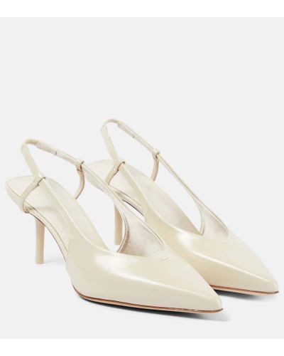 Max Mara Slingback-Pumps aus Leder - Weiß