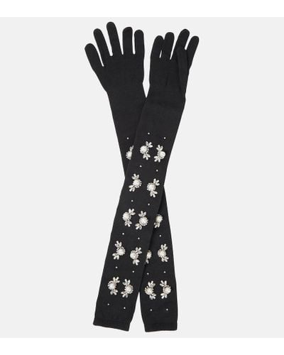 Simone Rocha Verzierte Handschuhe aus Strick - Schwarz