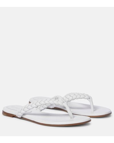 Gianvito Rossi Tropea Leather Thong Sandals - White