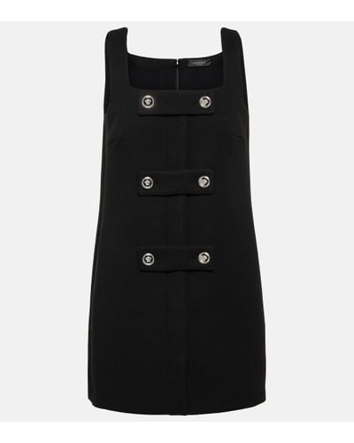 Versace Squareneck Embellished Minidress - Black