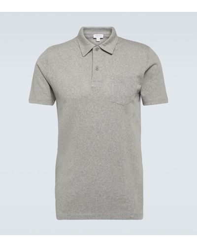 Sunspel Polo Riviera in cotone - Grigio