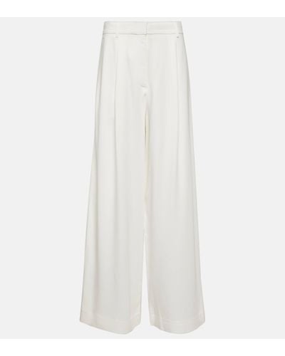 Co. Wide-leg Satin Trousers - White